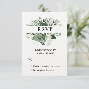 SPRING BEAUTY BOTANICAL GREENERY RSVP 