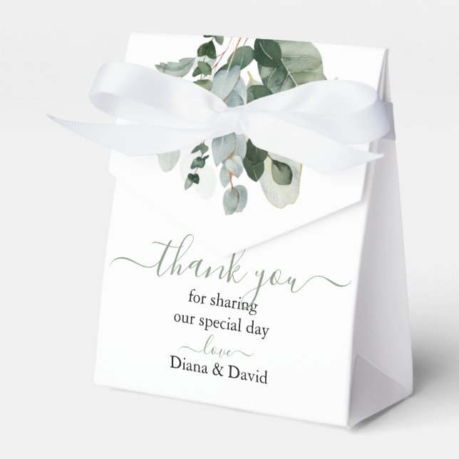 SPRING BEAUTY BOTANICAL GREENERY Wedding  Favour Box (Front Side)