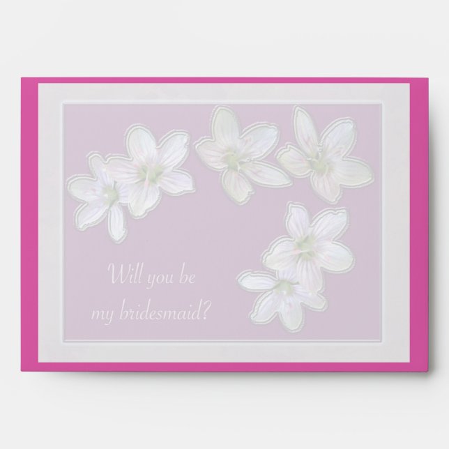 Spring Beauty Wildflower Bridesmaid Request Envelope (Front)