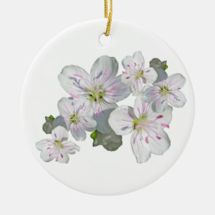 Spring Beauty Wildflower Coordinating Items Ceramic Tree Decoration