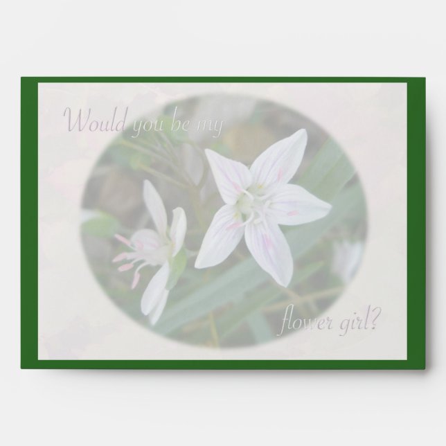 Spring Beauty Wildflower Flower Girl Request Envelope (Front)
