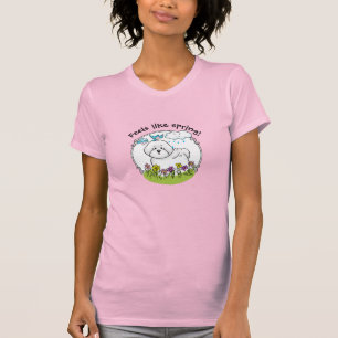 Spring Bichon Frise Dog with Flowers - Cute T-Shirt