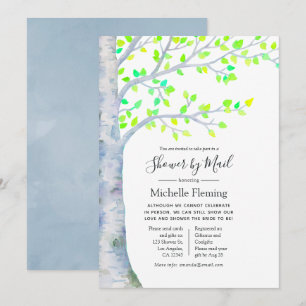 Spring Birch Tree Baby or Bridal Shower by Mail Invitation