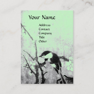 SPRING BIRD ,black, grey, green Business Card