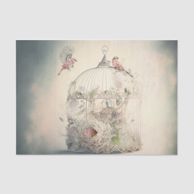 Spring Bird Cage Tissue Paper (Front)