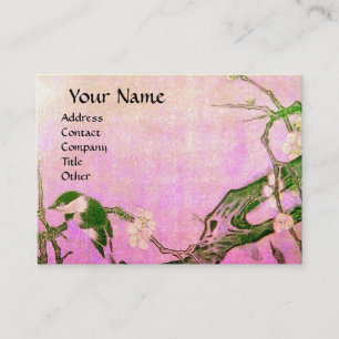 SPRING BIRD ,pink violet brown Business Card