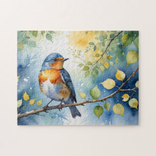 Spring bird watercolor jigsaw puzzle