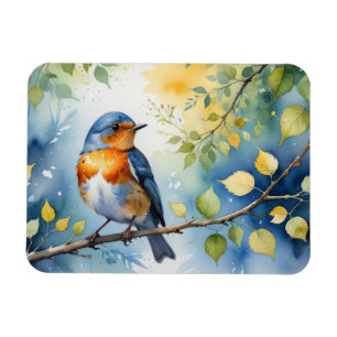 Spring bird watercolor magnet