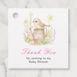 Spring Bird Watering Can Baby Shower Favour Tags