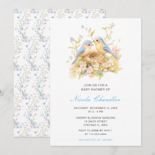 Spring Birds Baby Shower Invitation