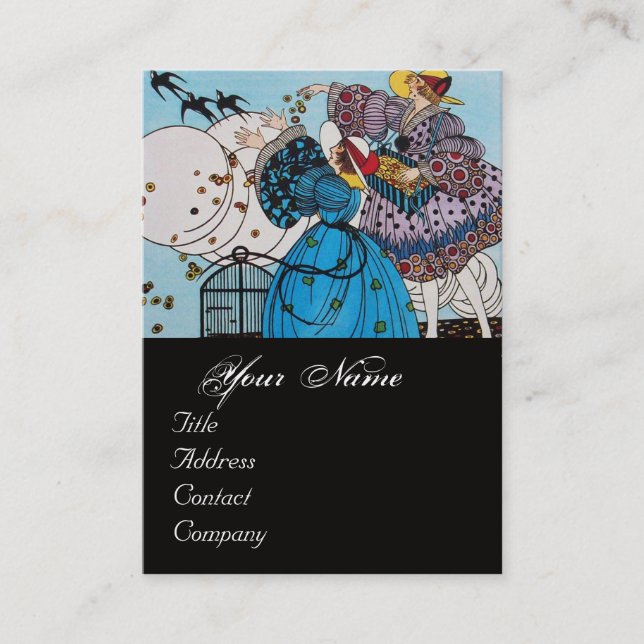 SPRING BIRDS / BEAUTY FASHION  COSTUME DESIGNER BUSINESS CARD (Front)