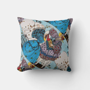 SPRING BIRDS / BEAUTY FASHION COSTUME DESIGNER CUSHION