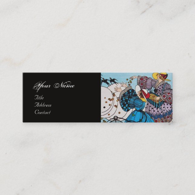SPRING BIRDS / BEAUTY FASHION  COSTUME DESIGNER MINI BUSINESS CARD (Front)