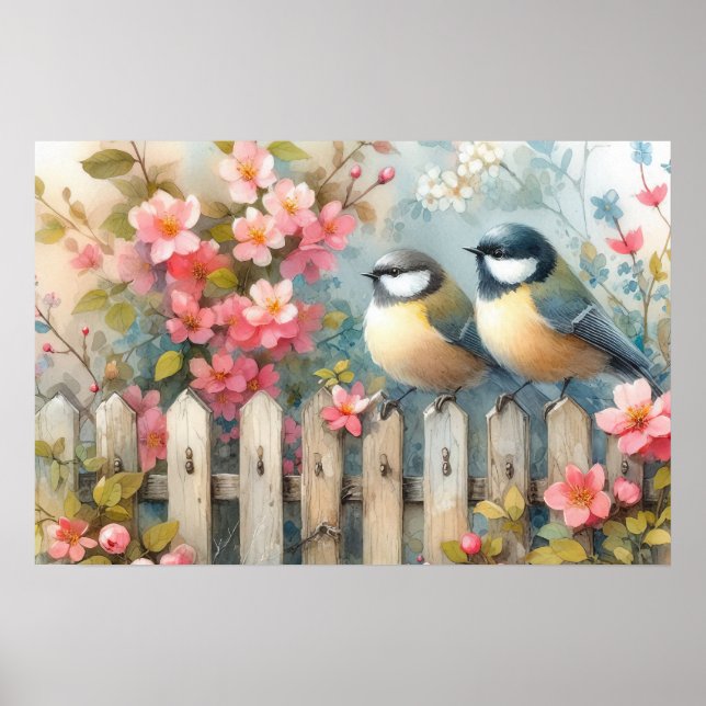 Spring Birds & Blooms Poster (Front)