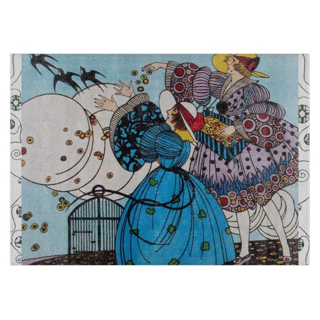 SPRING BIRDS / FASHION COSTUME DESIGNER CUTTING BOARD (Front)