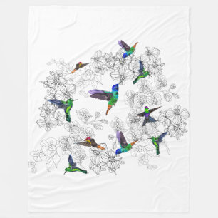 Spring Birds Fleece Blanket