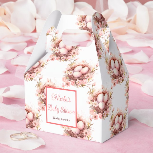Spring Birds Nest Baby Shower Favour Box (Wedding)