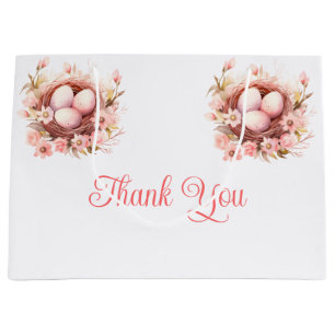 Spring Birds Nest Baby Shower Large Gift Bag