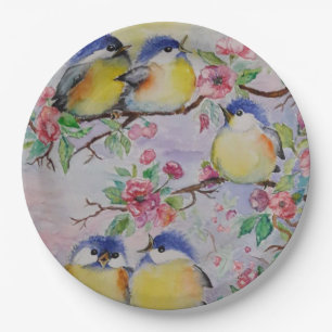 Spring Birds Paper Plates
