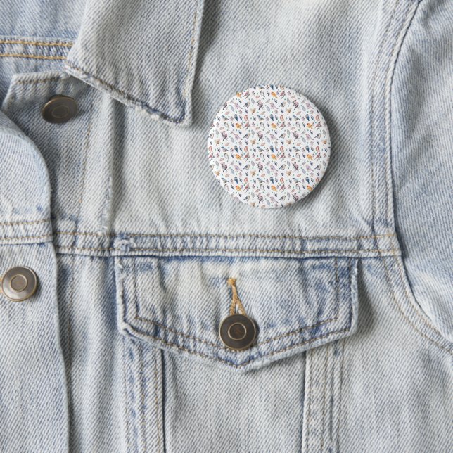Spring Birds Pattern 6 Cm Round Badge (In Situ)
