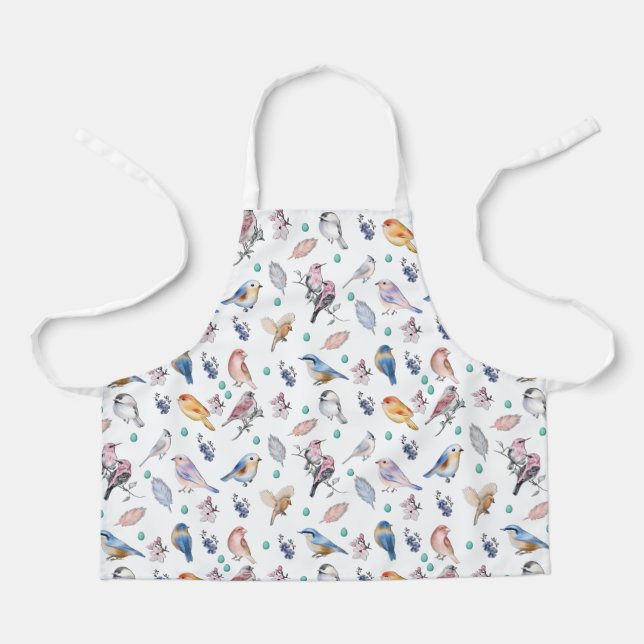 Spring Birds Pattern Apron (Front)