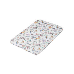 Spring Birds Pattern Bath Mat