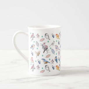 Spring Birds Pattern Bone China Mug