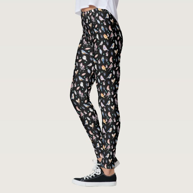 Spring Birds Pattern Leggings (Left)