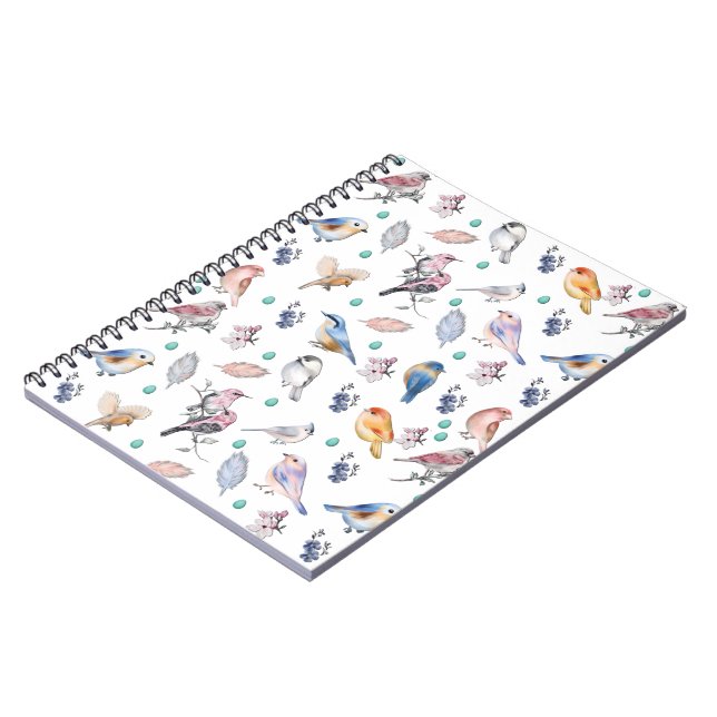 Spring Birds Pattern Notebook (Left Side)