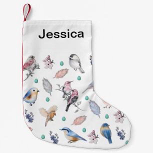 Spring Birds Pattern Small Christmas Stocking