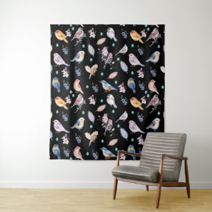 Spring Birds Pattern Tapestry