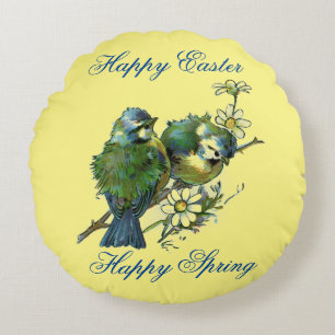 Spring Birds Round Cushion