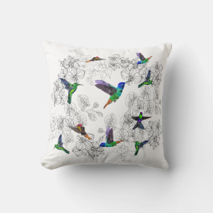 Spring Birds Throw Pillow