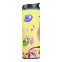 Spring Birds  (w/ initials) Thermal Tumbler