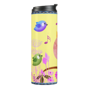 Spring Birds  (w/ initials) Thermal Tumbler