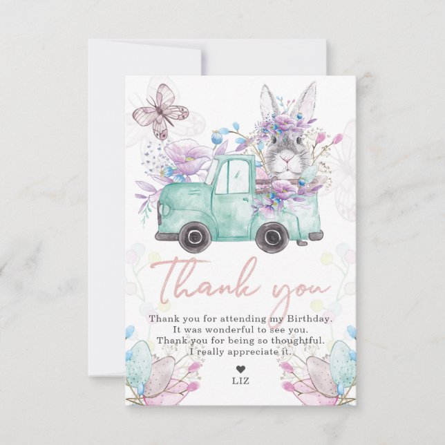 Spring Birthday Thank You Card (Front)