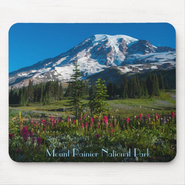 Spring Bloom at Mount Rainier Mouse Mat (Front)