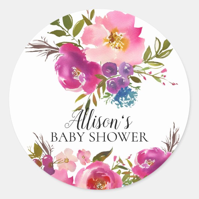 Spring Bloom Floral Baby Shower Envelope Seal (Front)