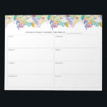 Spring Bloom Flowers Weekly Planner Notepad<br><div class="desc">Spring Bloom Flowers Garland Weekly Planner | Plan and schedule your week with this floral weekly planner. It features flowers illustrations of purple, blue, green and pink flowers with greenery. This botanical weekly planner will be perfect as a gift. Personalise by using the fields provided and use the "Customise Further"...</div>