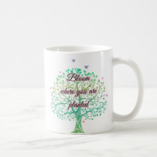 Spring Bloom Quote Mug, Inspirational Floral Gift Coffee Mug
