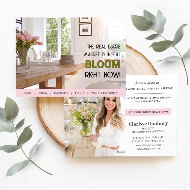 Spring Bloom Real Estate Agent Marketing Postcard  (Spring Bloom Real Estate Agent Marketing Postcard)
