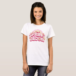 Spring Bloom Retro Floral Typography Butterfly T-Shirt