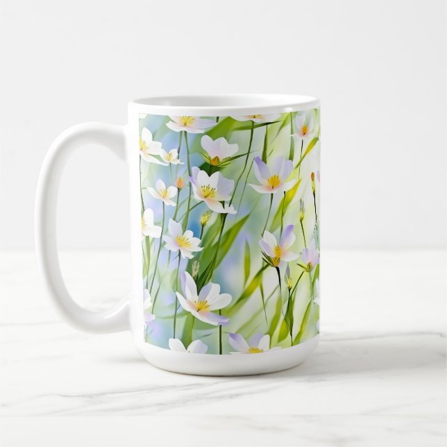 Spring Bloom Soft Floral  Coffee Mug (Left)