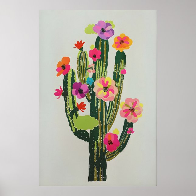 Spring Blooming Cactus Printable Wall Art (Front)