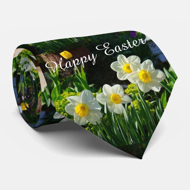 Spring Blooming Daffodils Easter Tie for Men (Rolled)