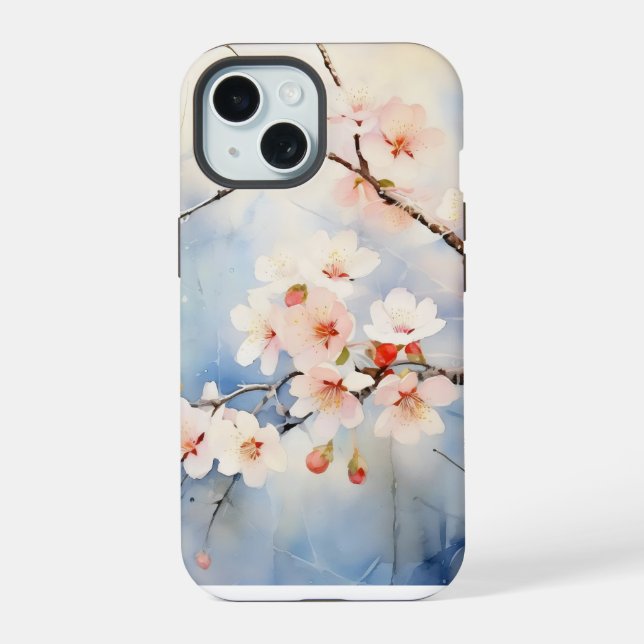 Spring Blooming Tree iPhone 15 Case (Back)