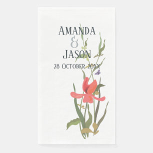 Spring Blooming Tulip Floral Wedding Napkin