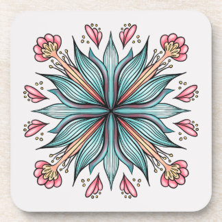 Spring Blooms: Geometric Floral Coaster