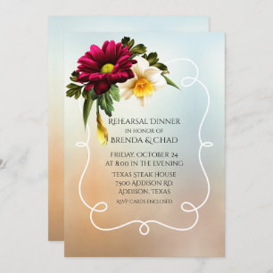 Spring Blooms Wedding Rehearsal Dinner Invitation