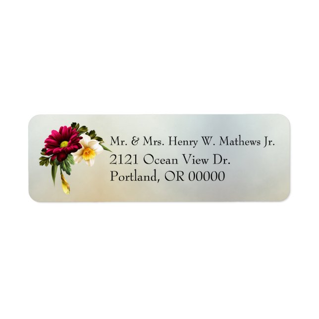 Spring Blooms Wedding Return Address Labels (Front)